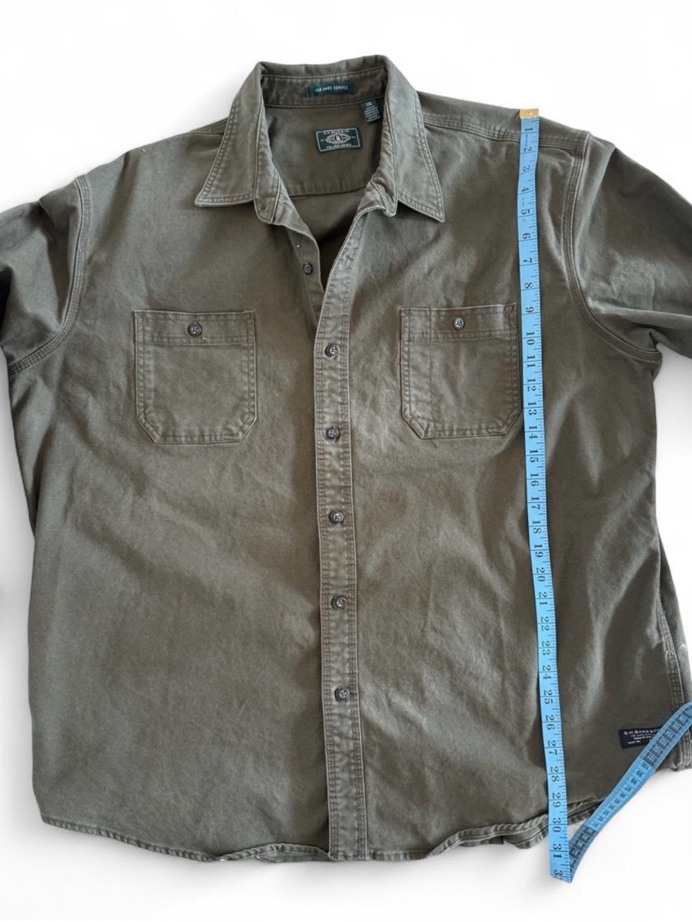 G.H. Bass Utility Pocket Green Button-Up Work Shirt - Picture 7 of 8